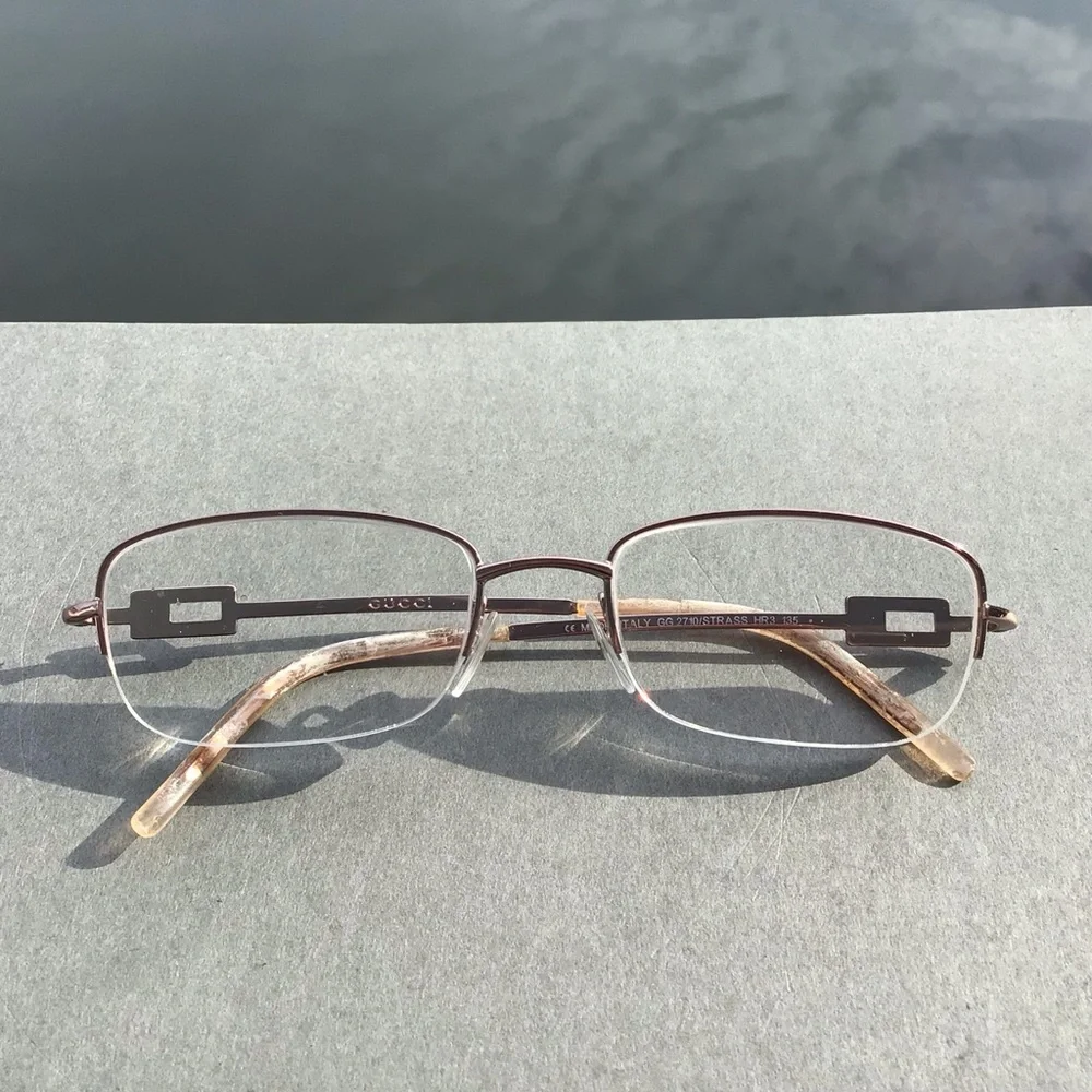 Gucci Rose Gold Frames GG2710 / Strass HR3 Eyeglasses Made in Italy